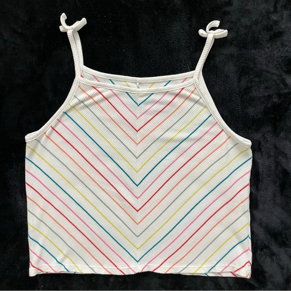 There Abouts Girl’s Size Large Striped Multicolor Ribbed Tank Top - Picture 1 of 6